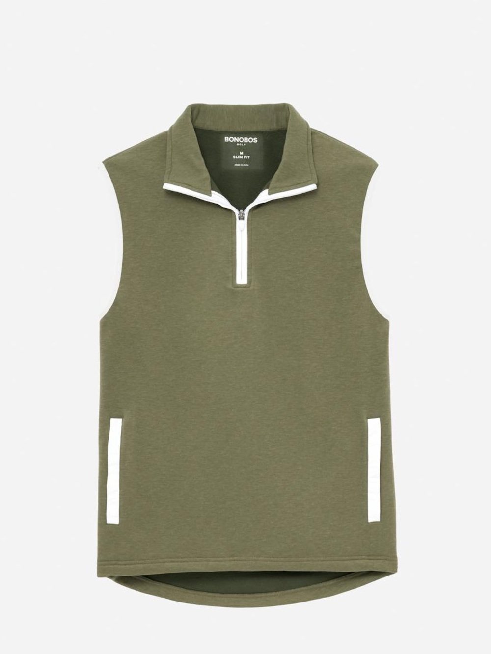 BONOBOS Men’s Clubhouse Golf Vest In Heather Olive Green Size Small